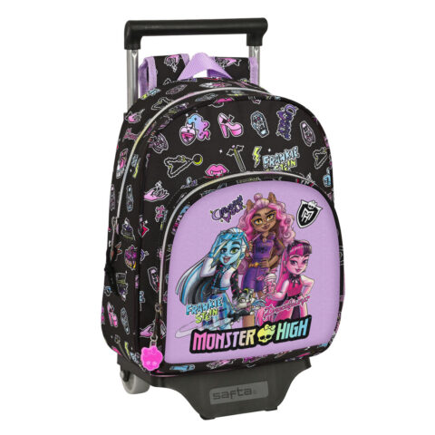 Σχολική Τσάντα με Ρόδες Monster High Creep Μαύρο 28 x 34 x 10 cm