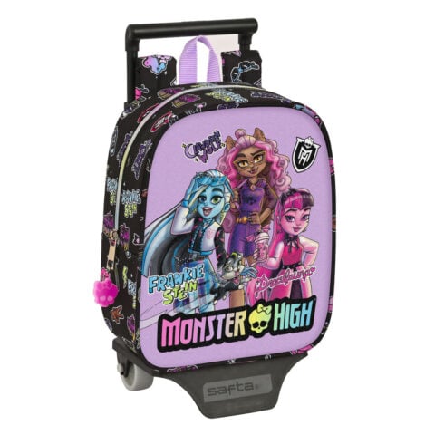 Σχολική Τσάντα με Ρόδες Monster High Creep Μαύρο 22 x 27 x 10 cm