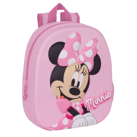 Σχολική Τσάντα Minnie Mouse 3D Ροζ 27 x 33 x 10 cm