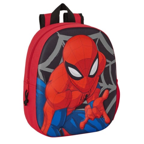 Σχολική Τσάντα 3D Spiderman Μαύρο Κόκκινο 27 x 33 x 10 cm