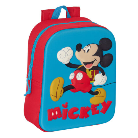 Σχολική Τσάντα Mickey Mouse Clubhouse 3D Κόκκινο Μπλε 22 x 27 x 10 cm