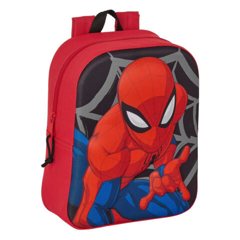 Σχολική Τσάντα Spiderman 3D Κόκκινο Μαύρο 22 x 27 x 10 cm