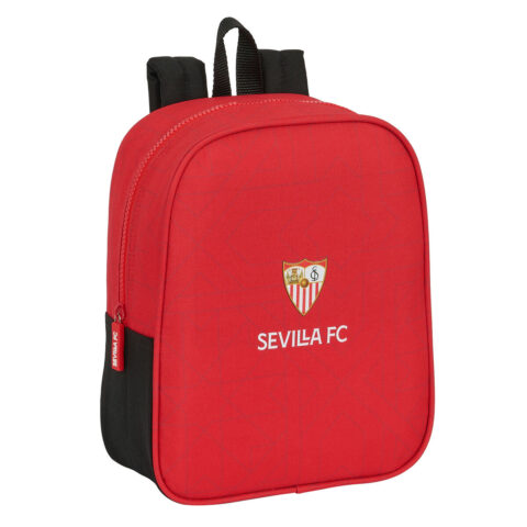 Σχολική Τσάντα Sevilla Fútbol Club Μαύρο Κόκκινο 22 x 27 x 10 cm