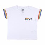 Γυναικεία Μπλούζα με Κοντό Μανίκι Disney Love Pride Λευκό