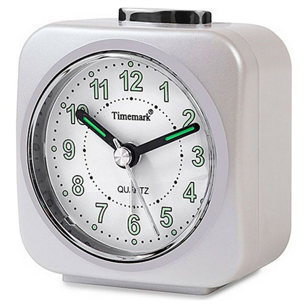 Αναλογικό Ρολόι Ξυπνητήρι Timemark Λευκό Αθόρυβο Με ήχο Νυχτερινή λειτουργία