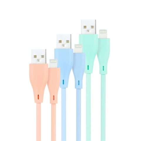 Καλώδιο USB σε Lightning NANOCABLE 10.10.0401-A1 1 m Μπλε Πράσινο Ροζ