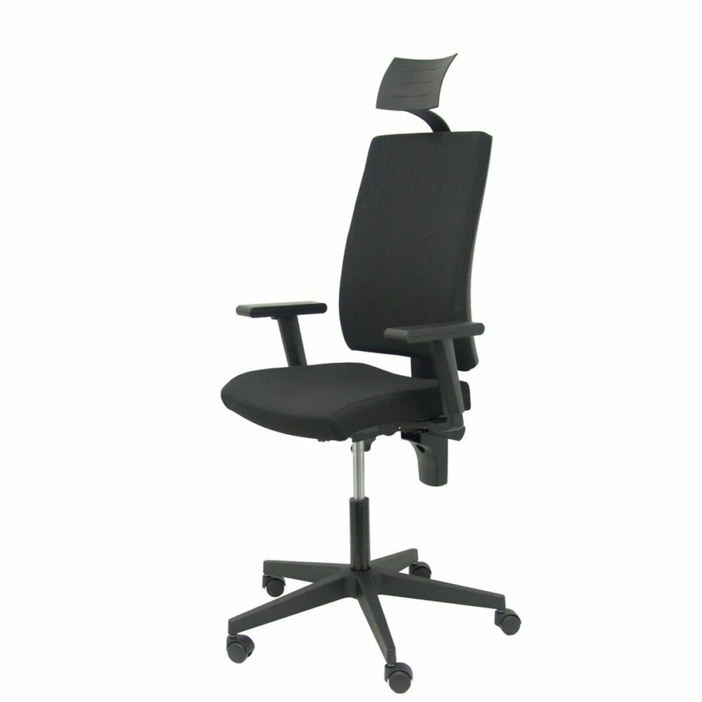 Καρέκλα γραφείου με κεφαλάρι Lezuza P&C Μαύρο