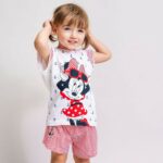 Kαλοκαιρινή παιδική πιτζάμα Minnie Mouse Λευκό Κόκκινο