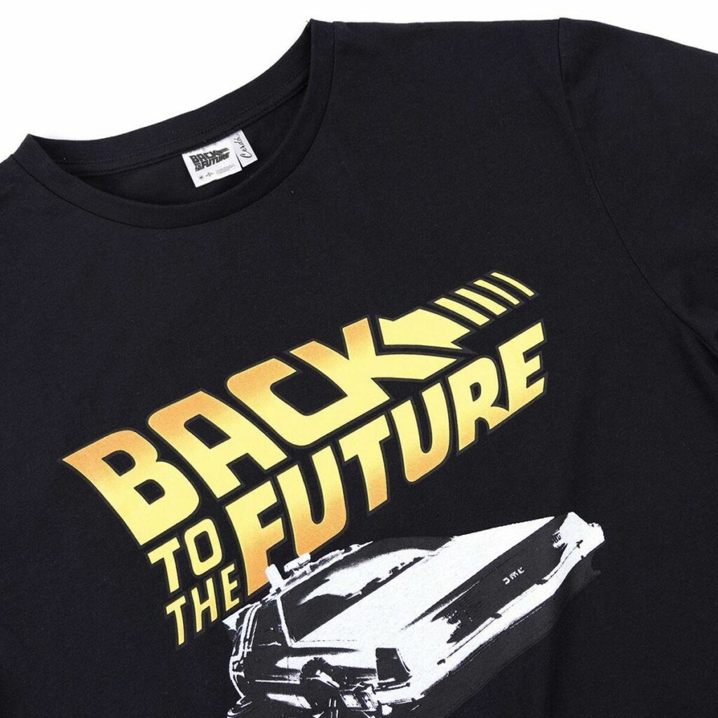 Ανδρική Μπλούζα με Κοντό Μανίκι Back to the Future Μαύρο Unisex ενήλικες