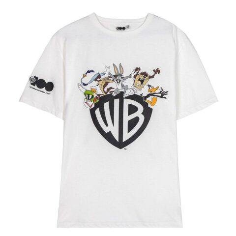 Ανδρική Μπλούζα με Κοντό Μανίκι Warner Bros Λευκό Unisex ενήλικες