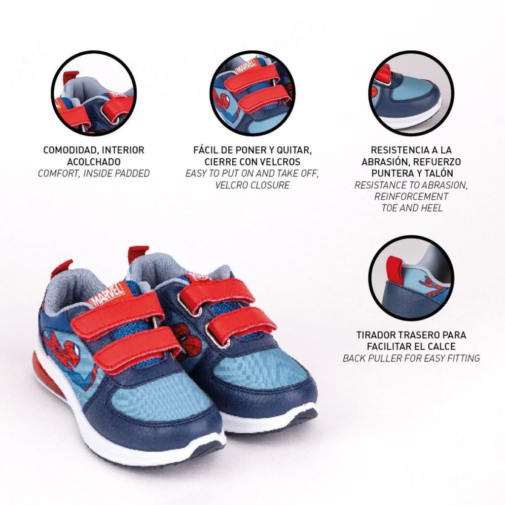 Αθλητικα παπουτσια με LED Spiderman Velcro Μπλε