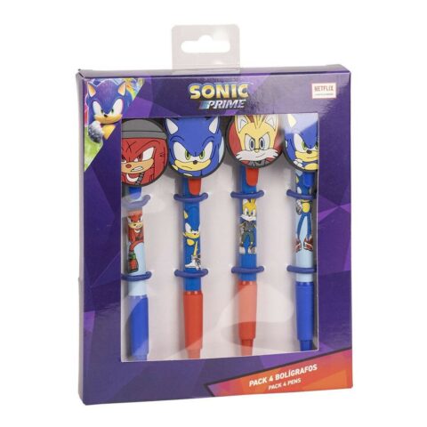 Σετ Στυλό Sonic 4 Τεμάχια Πολύχρωμο