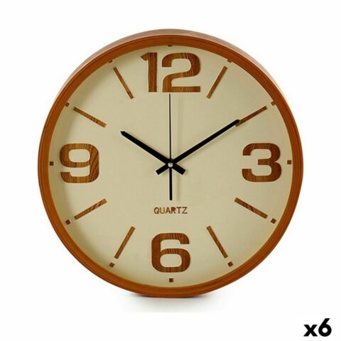 Ρολόι Τοίχου Καφέ Μέταλλο Κρυστάλλινο Πλαστική ύλη 40 x 5 x 40 cm (x6)
