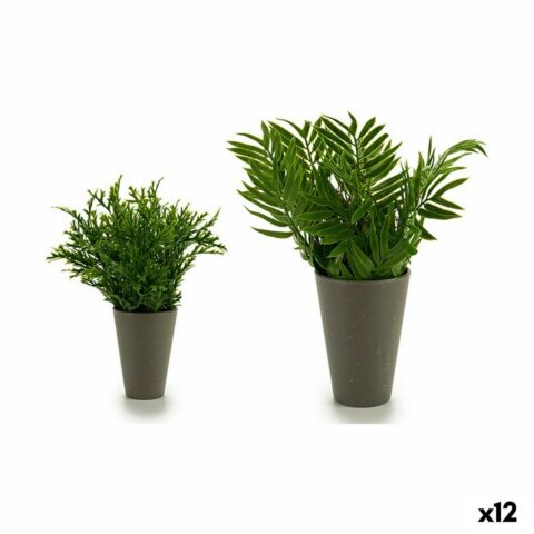 Διακοσμητικό Φυτό Πλαστική ύλη 13 x 25 x 13 cm Πράσινο (12 Μονάδες)