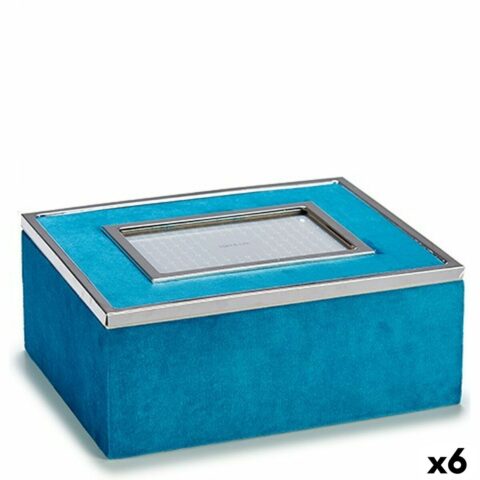 Διακοσμητικό κουτί Κορνίζες Βελούδο Μπλε 20 x 10