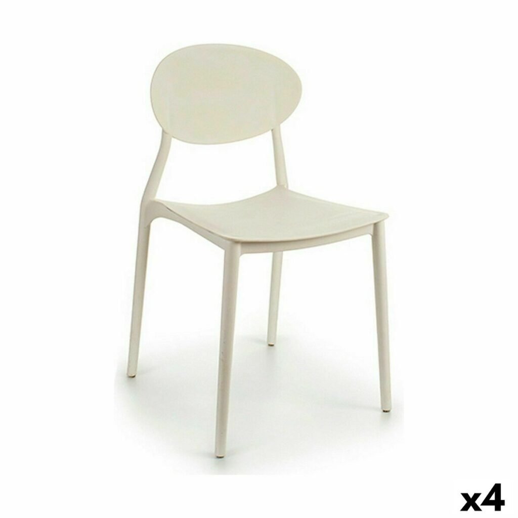 Καρέκλα Τραπεζαρίας Λευκό Πλαστική ύλη 41 x 81 x 49 cm (4 Μονάδες)
