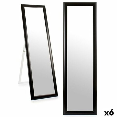 Μόνιμος καθρέφτης Μαύρο Ξύλο Κρυστάλλινο 38 x 134 x 2