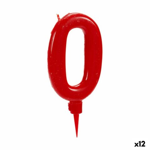 Κερί Κόκκινο Γενέθλια Αριθμοί 0 (12 Μονάδες)