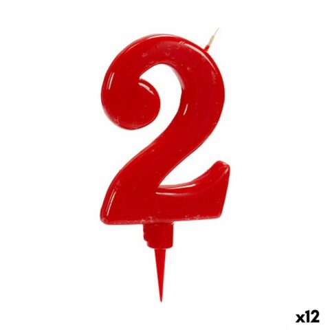 Κερί Κόκκινο Γενέθλια Αριθμοί 2 (12 Μονάδες)