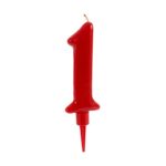 Κερί Κόκκινο Γενέθλια Αριθμοί 1 (12 Μονάδες)