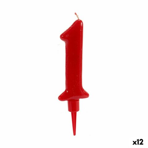Κερί Κόκκινο Γενέθλια Αριθμοί 1 (12 Μονάδες)