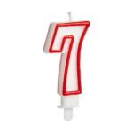 Κερί Γενέθλια Αριθμοί 7 Κόκκινο Λευκό (12 Μονάδες)