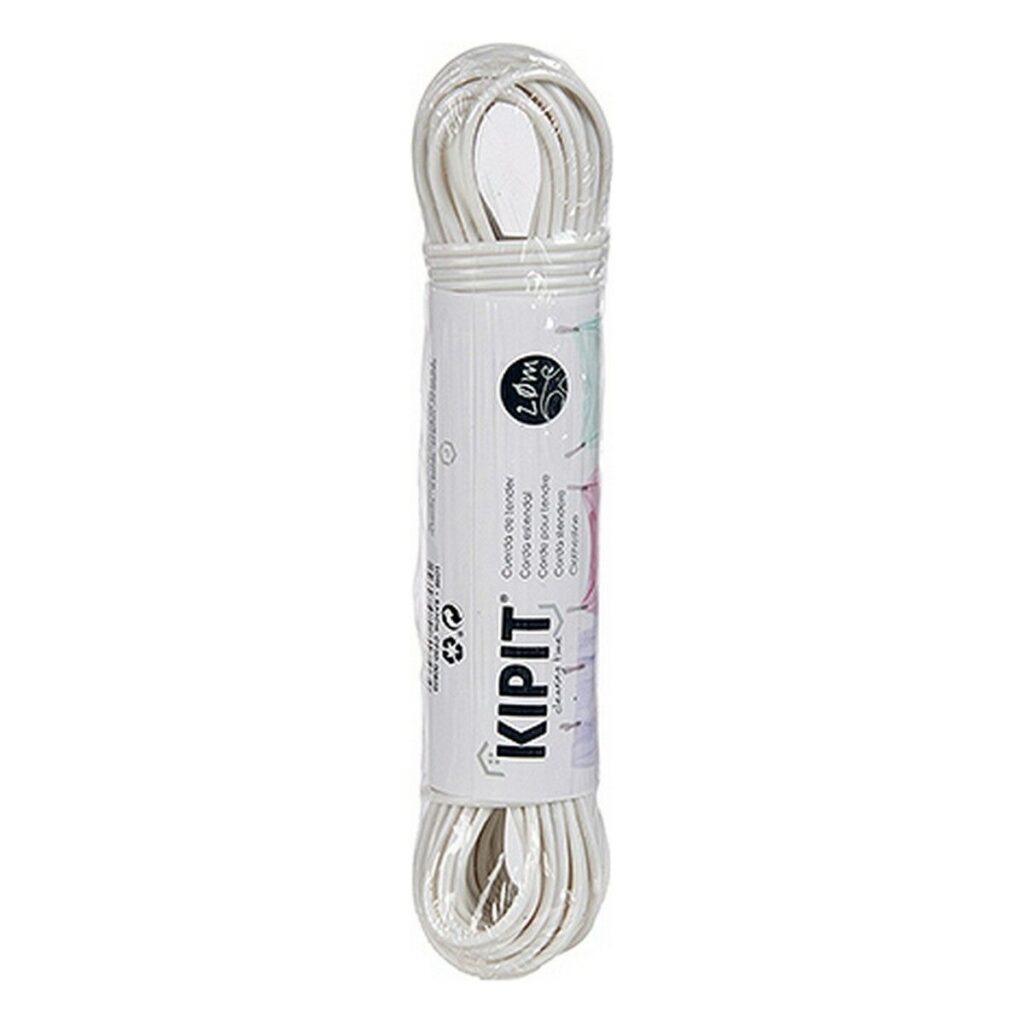 Σχοινί για το Άπλωμα των Ρούχων Λευκό PVC 20 m (12 Μονάδες)