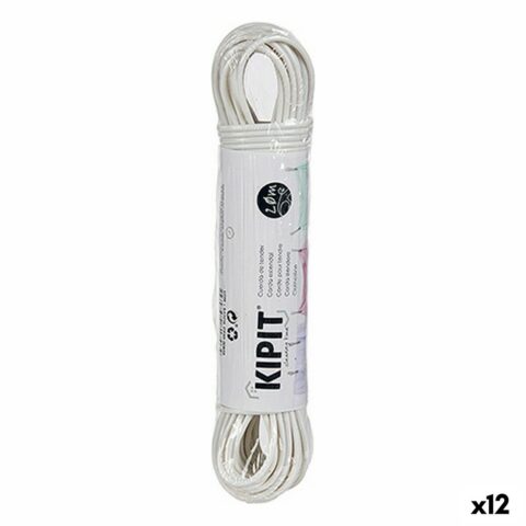 Σχοινί για το Άπλωμα των Ρούχων Λευκό PVC 20 m (12 Μονάδες)