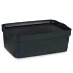 Κουτί αποθήκευσης με Καπάκι Ανθρακί Πλαστική ύλη 6 L 21 x 11 x 32 cm (12 Μονάδες)