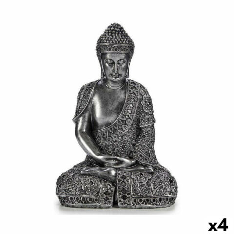 Διακοσμητική Φιγούρα Βούδας Καθιστός Ασημί 17 x 32