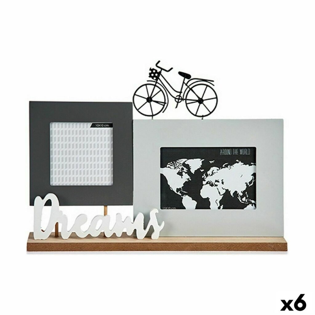 Κορνίζες Dreams Ποδήλατο Λευκό Μαύρο Γκρι Ξύλο 6 x 27 x 37