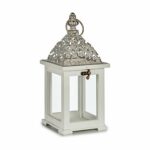 Lanterne Λευκό Ασημί Ξύλο Μέταλλο 13 x 29 x 13 cm (x6)