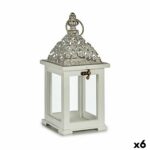 Lanterne Λευκό Ασημί Ξύλο Μέταλλο 13 x 29 x 13 cm (x6)