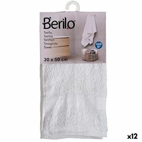 Πετσέτα μπάνιου Λευκό 30 x 50 cm (12 Μονάδες)