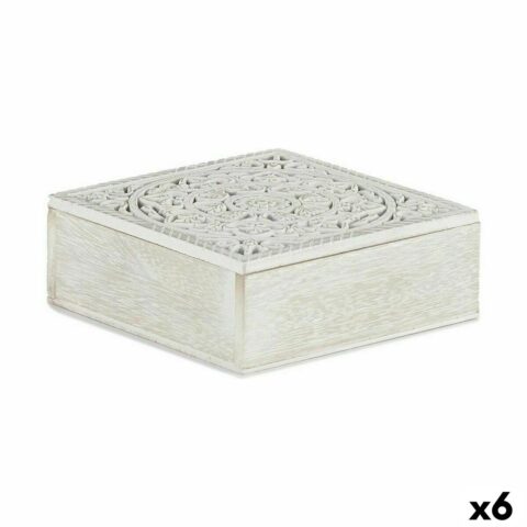 Διακοσμητικό κουτί Λευκό Ξύλο 18 x 6
