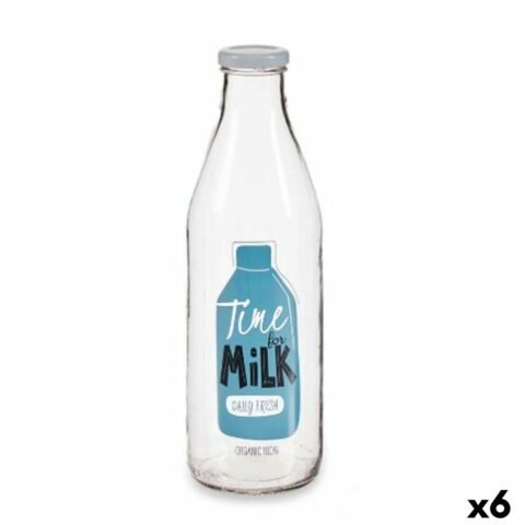Γυάλινο Mπουκάλι Διαφανές Μέταλλο Γυαλί 1 L (x6)