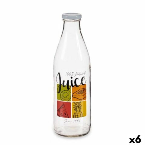 Γυάλινο Mπουκάλι Χυμός Διαφανές Μέταλλο Γυαλί 1 L (x6)