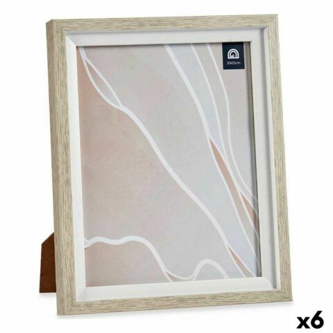 Κορνίζα 24 x 2 x 29 cm Κρυστάλλινο Μπεζ Λευκό Πλαστική ύλη (x6)