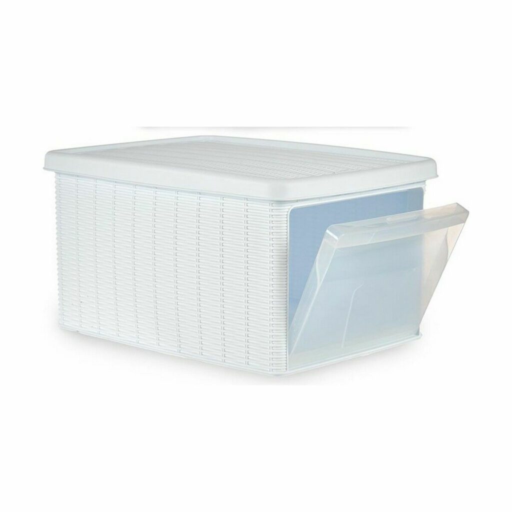 Κουτί αποθήκευσης με Καπάκι Stefanplast Elegance Side Λευκό Πλαστική ύλη 29 x 21 x 39 cm (5 Μονάδες)