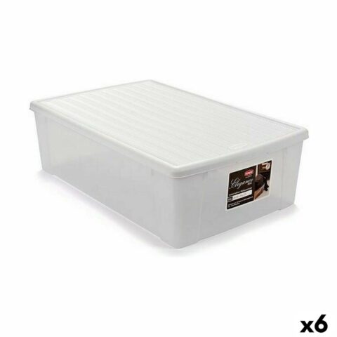 Κουτί αποθήκευσης με Καπάκι Stefanplast Elegance Λευκό Πλαστική ύλη 38