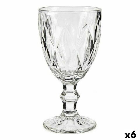 Ποτήρι κρασιού Διαμάντι Διαφανές Γυαλί 330 ml (x6)