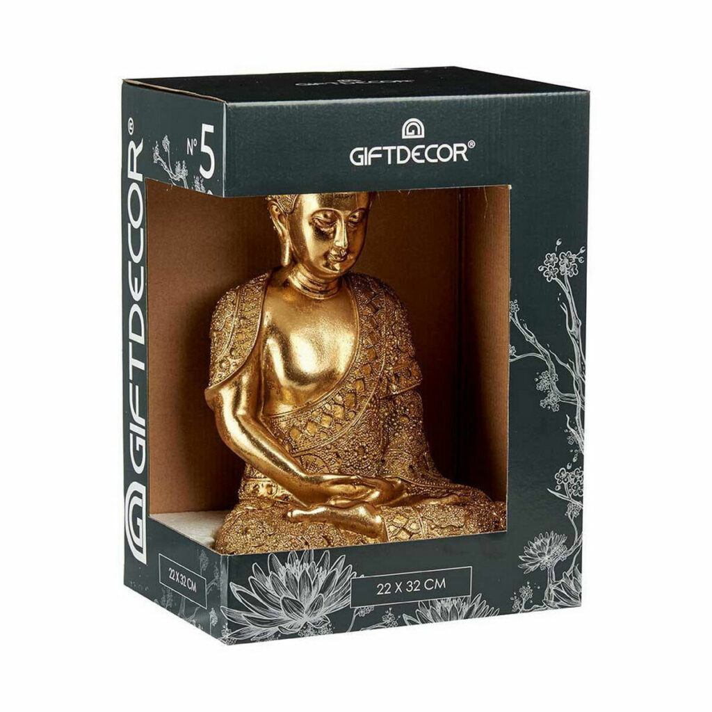 Διακοσμητική Φιγούρα Βούδας Καθιστός Χρυσό 18 x 33 x 22