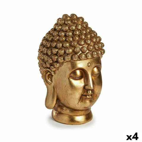 Διακοσμητική Φιγούρα Βούδας Κεφάλι Χρυσό 14 x 26 x 17 cm (4 Μονάδες)