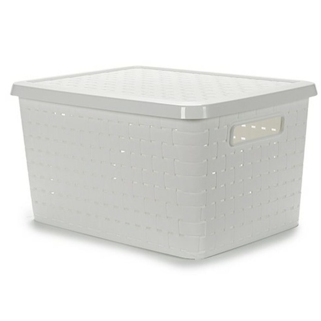 Κουτί αποθήκευσης με Καπάκι Λευκό Πλαστική ύλη 40 L 35 x 25 x 46 cm (12 Μονάδες)