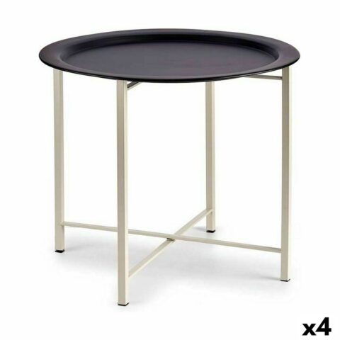 Βοηθητικό Τραπέζι Λευκό Μαύρο Μέταλλο 52 x 44 x 52 cm (4 Μονάδες)