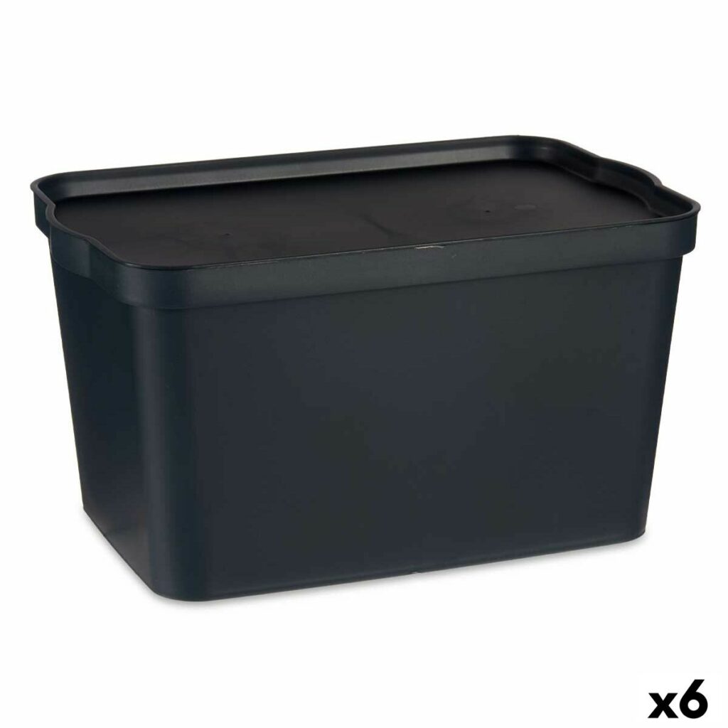 Κουτί αποθήκευσης με Καπάκι Ανθρακί Πλαστική ύλη 24 L 29