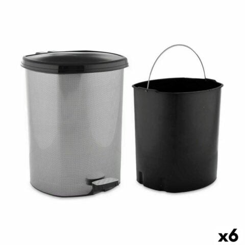 Κάδος Απορριμμάτων με Πεντάλ Σκούρο γκρίζο Πλαστική ύλη 11 L (x6)