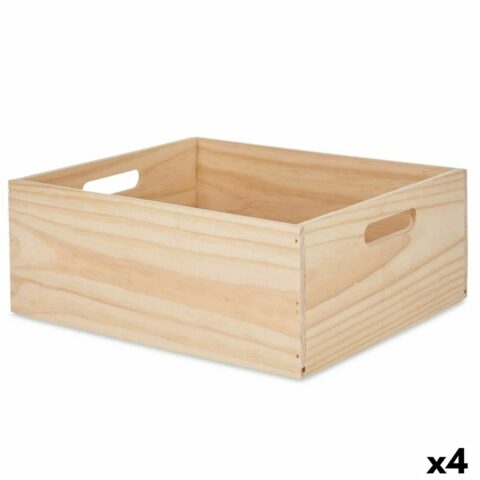 Διακοσμητικό κουτί ξύλο πεύκου 31 x 14 x 36 cm (4 Μονάδες)