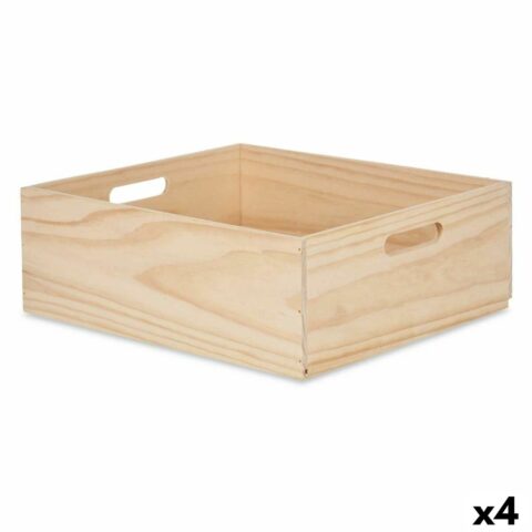 Διακοσμητικό κουτί ξύλο πεύκου 35 x 14 x 40 cm (4 Μονάδες)