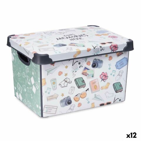 Κουτί αποθήκευσης με Καπάκι Memories Νέος 22 L Πλαστική ύλη 29 x 23